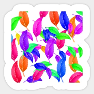 colorful rainbow leaves leaf background pattern Sticker